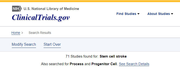 71項研究使用一種或另一種干細胞治療中風(fēng)患者的臨床試驗