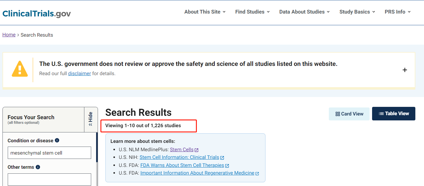 超過(guò)1226項基于MSC的臨床試驗