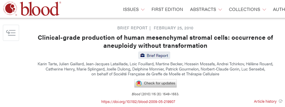 13個(gè)科研單位聯(lián)合確認：間充質(zhì)干細胞（MSCs）不具有成瘤性