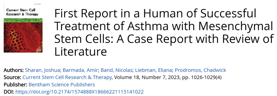 人類(lèi)間充質(zhì)干細胞成功治療哮喘的首次報道:一例文獻回顧報告 人類(lèi)間充質(zhì)干細胞成功治療哮喘的首次報道:一例文獻回顧報告
