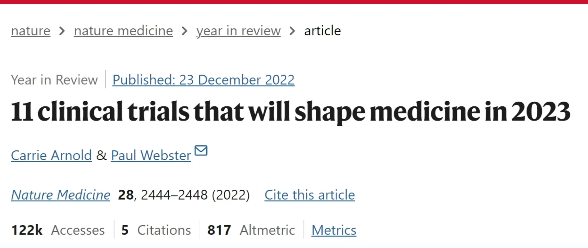 11個(gè)將在2023年改變醫學(xué)的臨床試驗