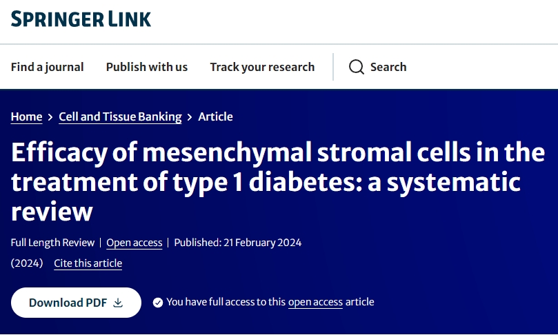 間充質(zhì)干細胞治療1型糖尿病療效的系統評價(jià)