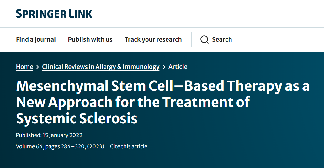 間充質(zhì)干細胞療法是治療系統性硬化癥的新方法