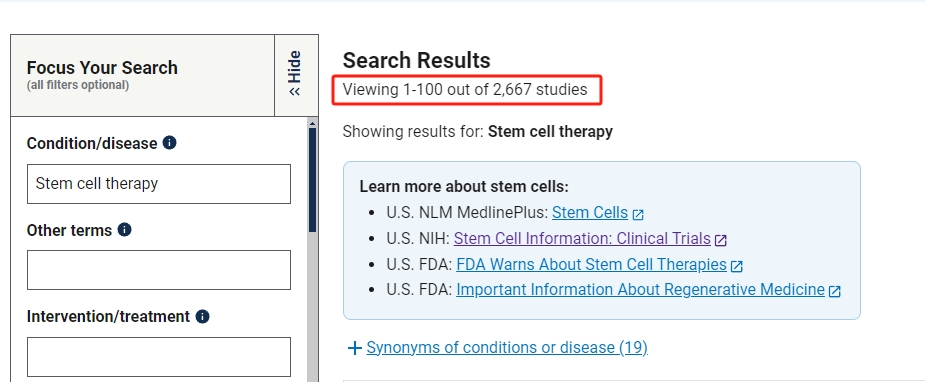 1999年至2024年6月期間，共進(jìn)行了2,667項干細胞臨床試驗。
