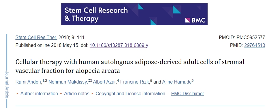 使用人類(lèi)自體脂肪基質(zhì)血管成分成體細胞治療斑禿的臨床研究綜述