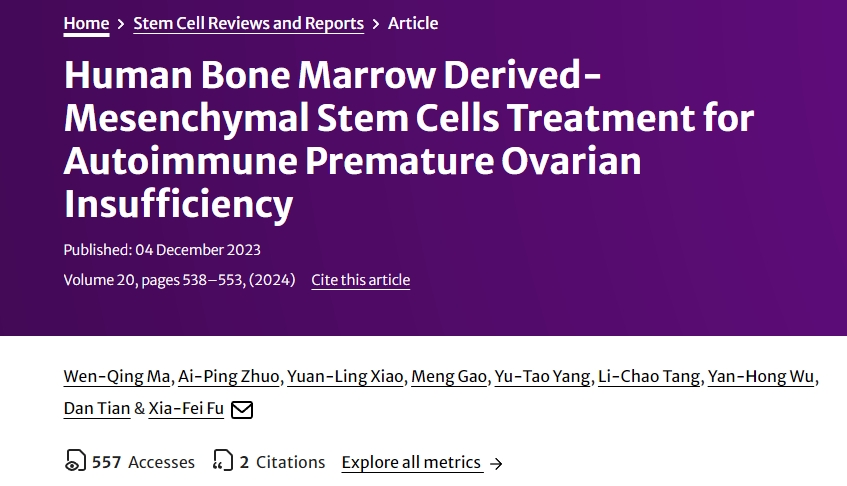 人類(lèi)骨髓間充質(zhì)干細胞治療自身免疫性卵巢功能不全 人類(lèi)骨髓間充質(zhì)干細胞治療自身免疫性卵巢功能不全