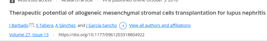 《同種異體間充質(zhì)基質(zhì)細胞移植治療狼瘡性腎炎的潛力》