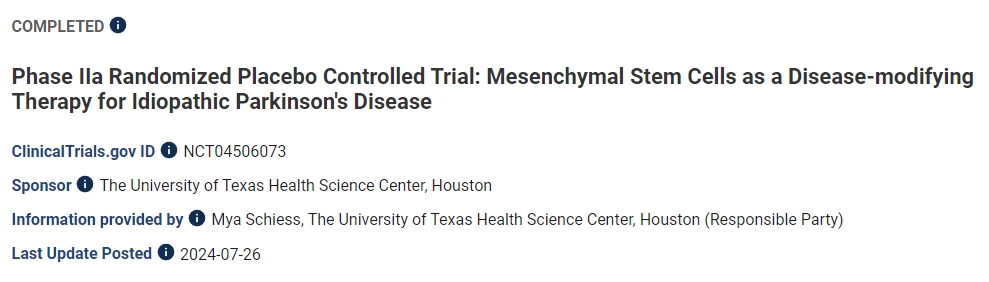 間充質(zhì)干細胞作為帕金森病的疾病改良療法