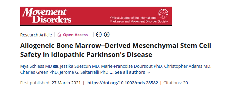 《同種異體骨髓間充質(zhì)干細胞在特發(fā)性帕金森病中的安全性》