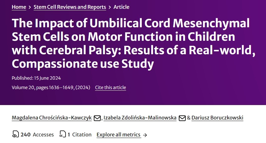 臍帶間充質(zhì)干細胞對腦癱兒童運動(dòng)功能的影響