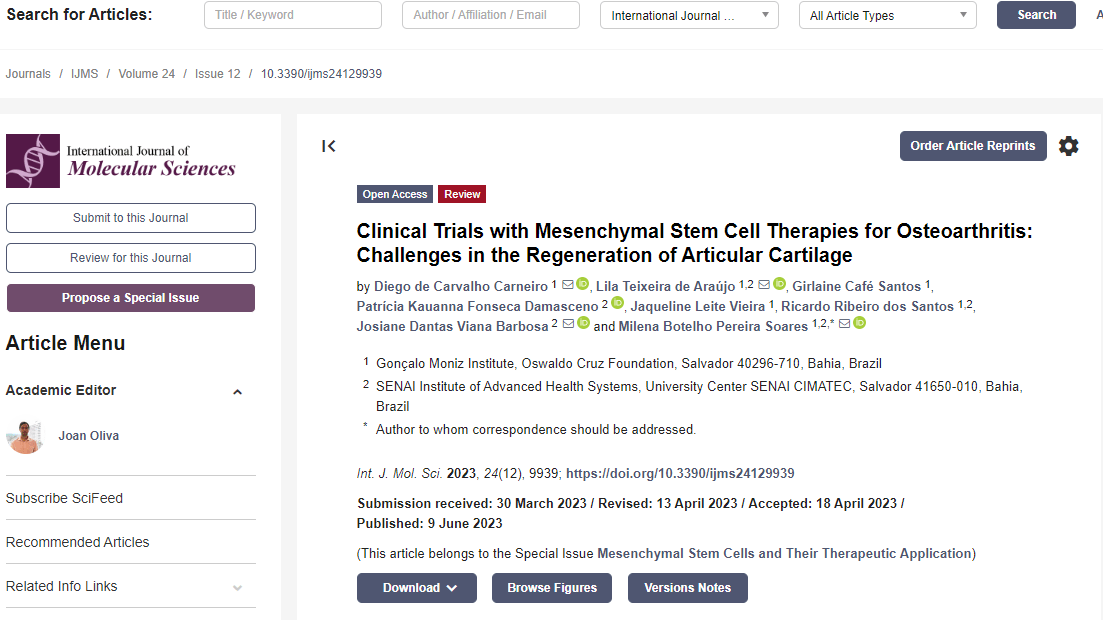 《間充質(zhì)干細胞治療骨關(guān)節炎的臨床試驗：關(guān)節軟骨再生的挑戰》。