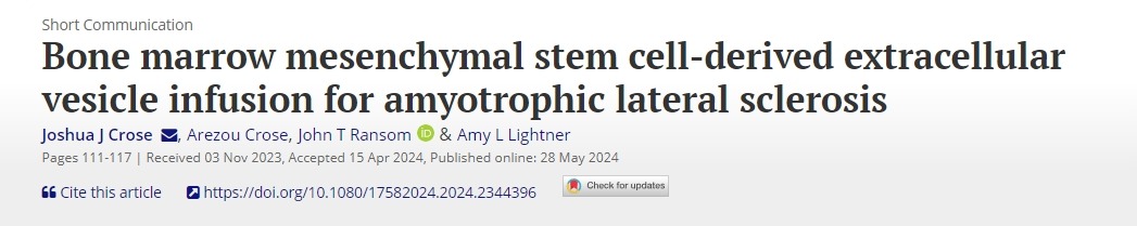 骨髓間充質(zhì)干細胞來(lái)源的細胞外囊泡輸注治療肌萎縮側索硬化癥