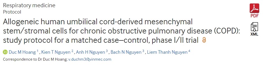 同種異體人臍帶間充質(zhì)干細胞/基質(zhì)細胞治療慢性阻塞性肺病 (COPD)：匹配病例對照、I/II期臨床試驗的研究方案