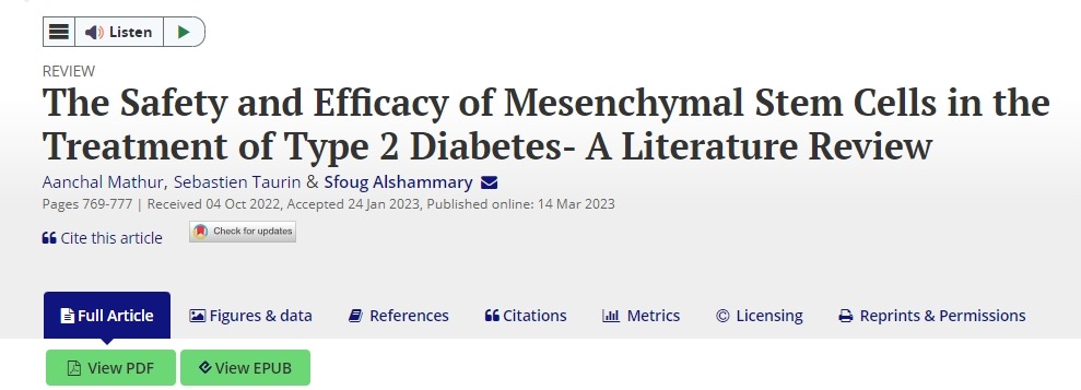 間充質(zhì)干細胞治療2型糖尿病的安全性和有效性