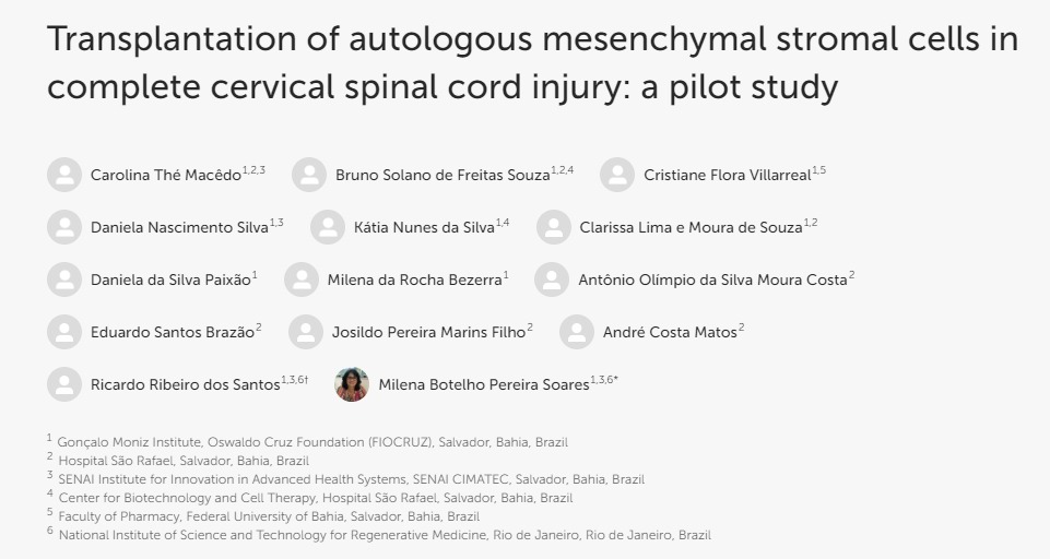 自體間充質(zhì)基質(zhì)細胞移植治療完全性頸脊髓損傷：一項初步研究