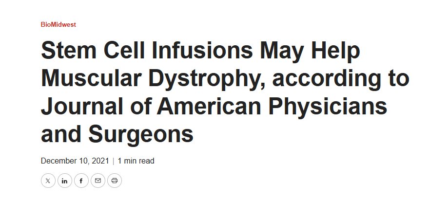 2021年干細胞治療肌肉萎縮癥臨床案例