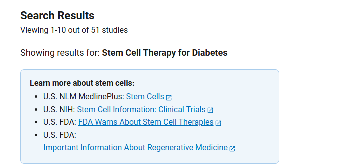 干細胞治療糖尿病臨床研究項目有51項，已完成的有18項