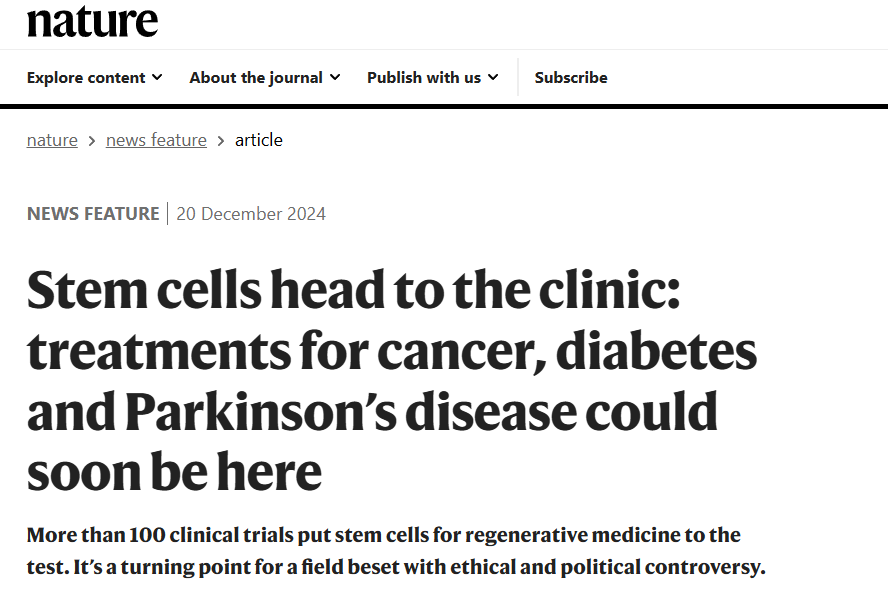 《nature》：干細胞進(jìn)入臨床，帕金森、糖尿病的治療可能很快會(huì )實(shí)現