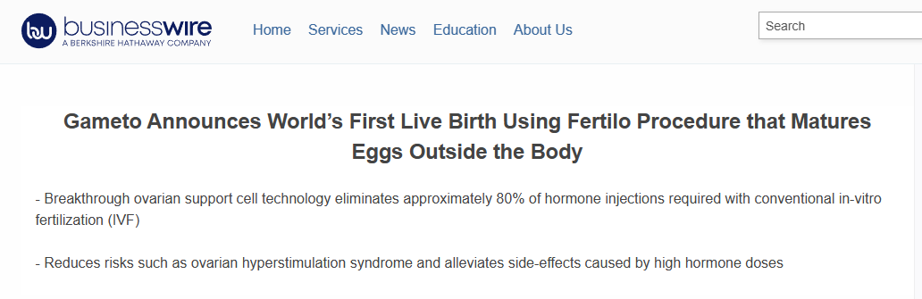 全球首例：使用誘導多能干細胞體外成熟卵子技術(shù)，成功產(chǎn)下一名嬰兒