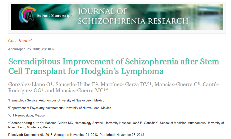 霍奇金淋巴瘤干細胞移植后精神分裂癥意外改善