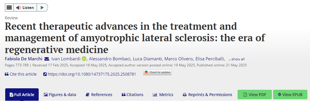 肌萎縮側索硬化癥治療和管理的最新進(jìn)展：再生醫學(xué)時(shí)代