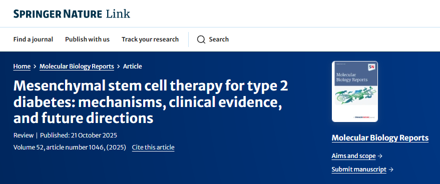 間充質(zhì)干細胞治療2型糖尿?。簷C制、臨床證據和未來(lái)方向