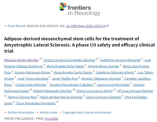 脂肪來(lái)源間充質(zhì)干細胞治療肌萎縮側索硬化癥：一項 I/II 期安全性和有效性臨床試驗