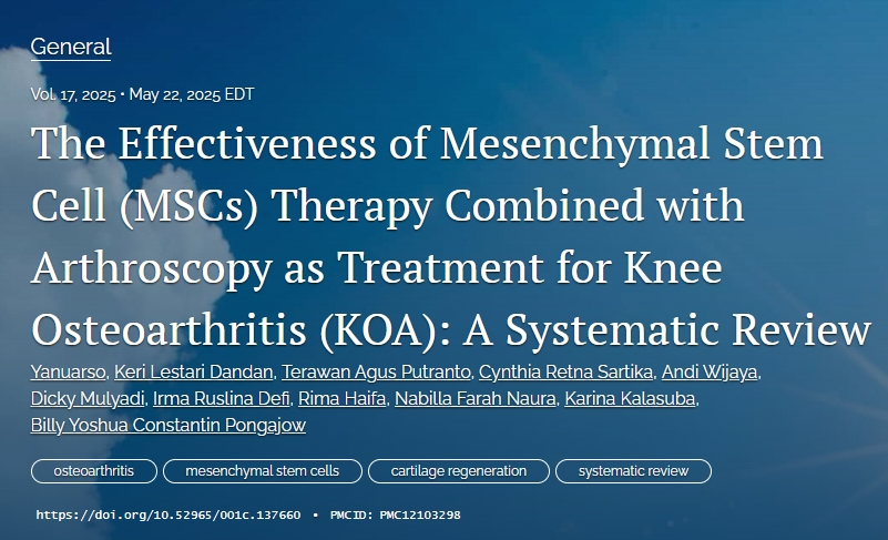 間充質(zhì)干細胞（MSCs）療法聯(lián)合關(guān)節鏡治療膝骨關(guān)節炎（KOA）的療效：系統評價(jià)