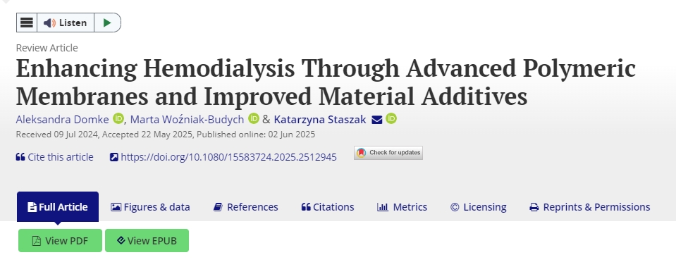通過(guò)先進(jìn)的聚合物膜和改進(jìn)的材料添加劑增強血液透析
