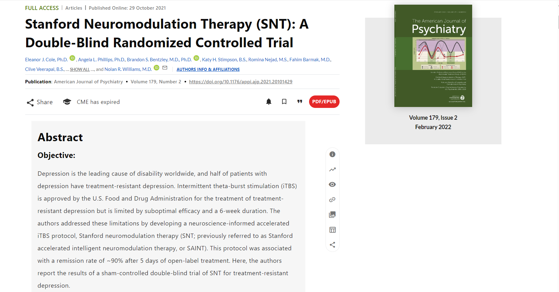 斯坦福神經(jīng)調節療法 (SNT)：一項雙盲隨機對照試驗
