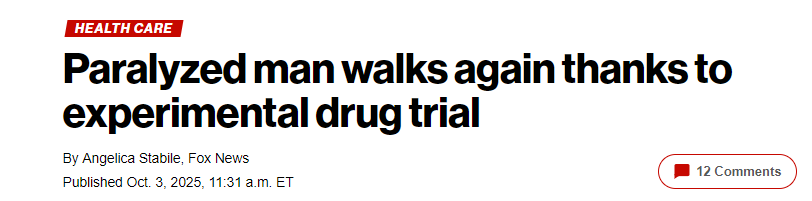 癱瘓男子因實(shí)驗性藥物試驗而重新行走