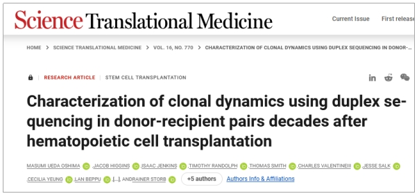 使用雙重測序在造血干細胞移植后幾十年對供體-受體配對的克隆動(dòng)態(tài)進(jìn)行表征