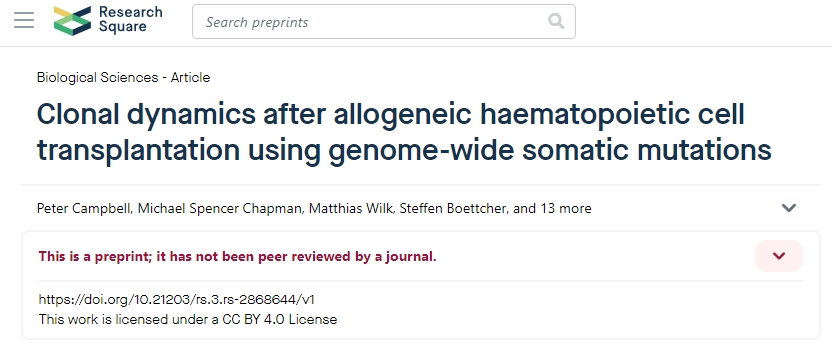 使用全基因組體細胞突變的異基因造血干細胞移植后的克隆動(dòng)態(tài)