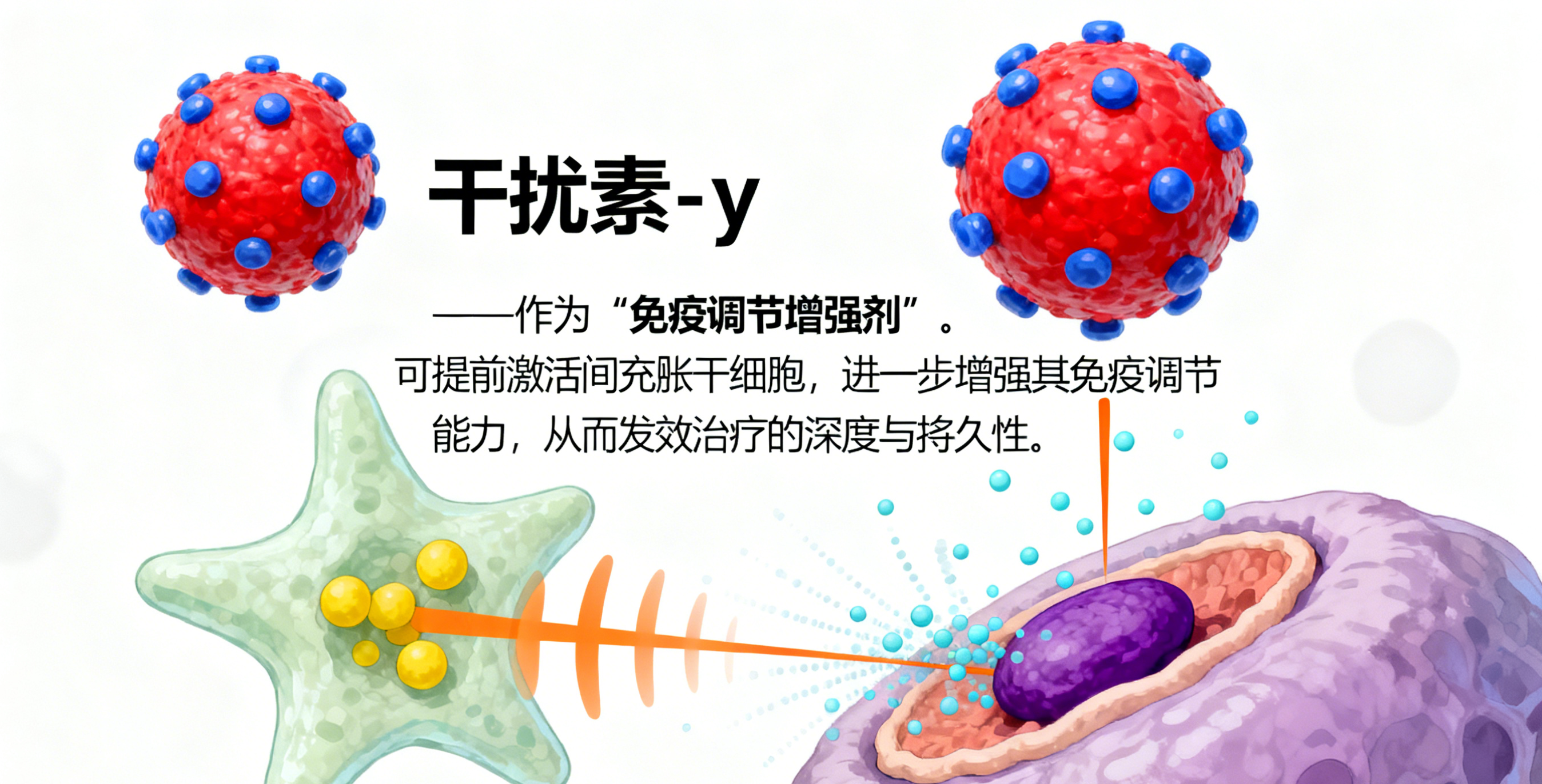 干擾素-γ作為"免疫調節增強劑"，可提前激活間充質(zhì)干細胞，進(jìn)一步增強其免疫調節能力，從而提升治療的深度與持久性