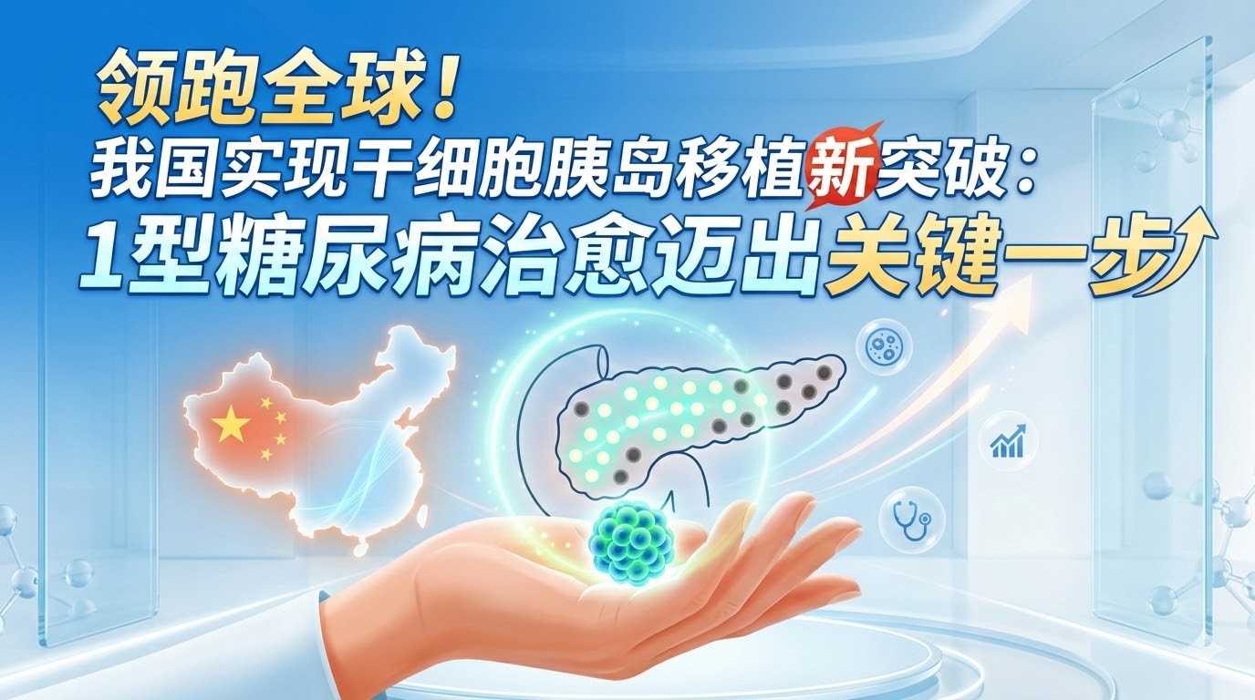領(lǐng)跑全球！國內實(shí)現干細胞胰島移植新突破：1型糖尿病治愈邁出關(guān)鍵一步