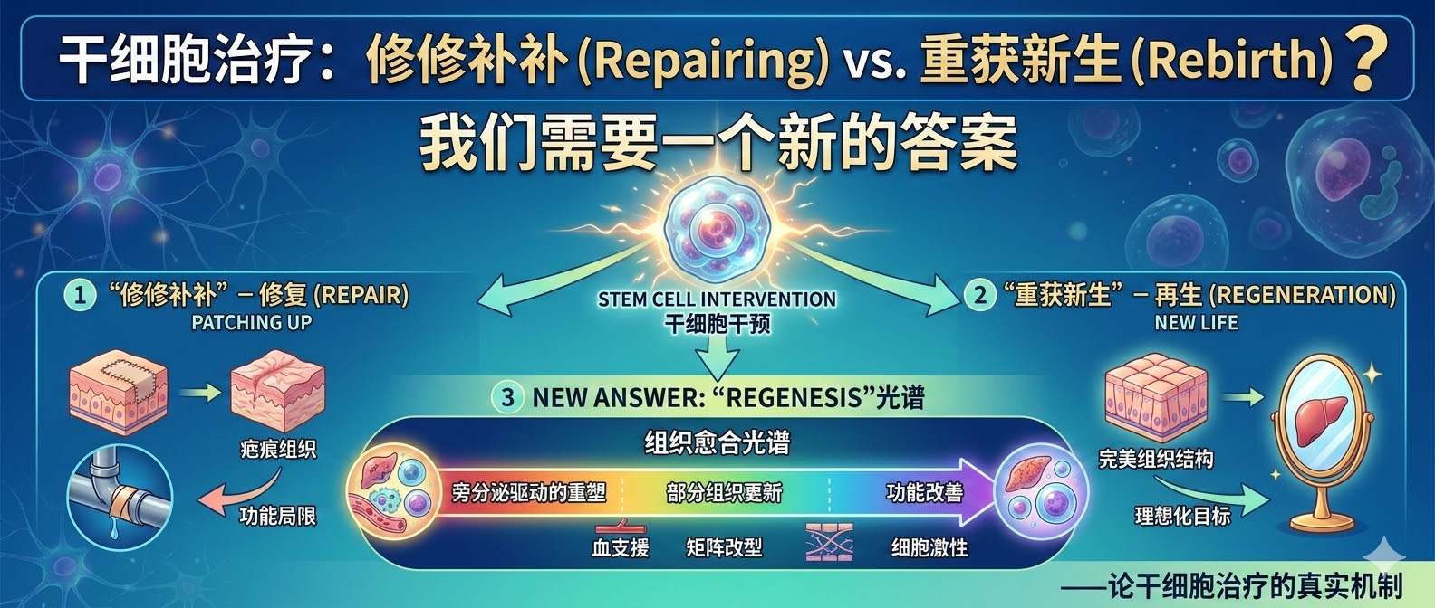干細胞治療的基本原理：到底是“修修補補”還是“重獲新生”？——論我們需要一個(gè)新的答案